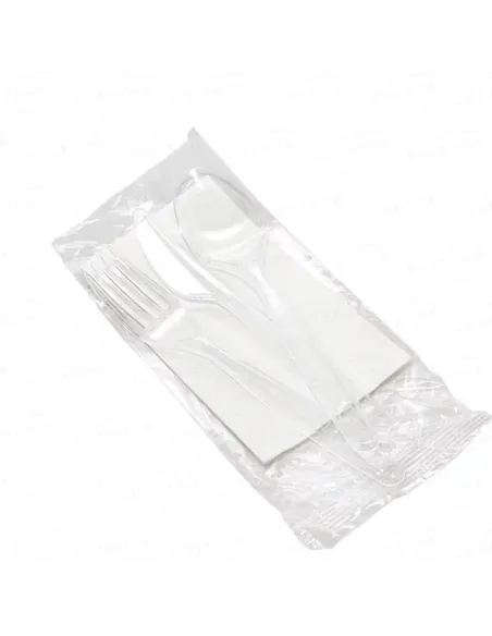 Pack de cubiertos tenedor+ cuchara + cuchillo + servilleta