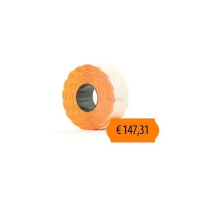 Rollo etiqueta flúor naranja 22x12