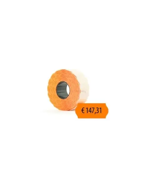 Rollo etiqueta flúor naranja 22x12